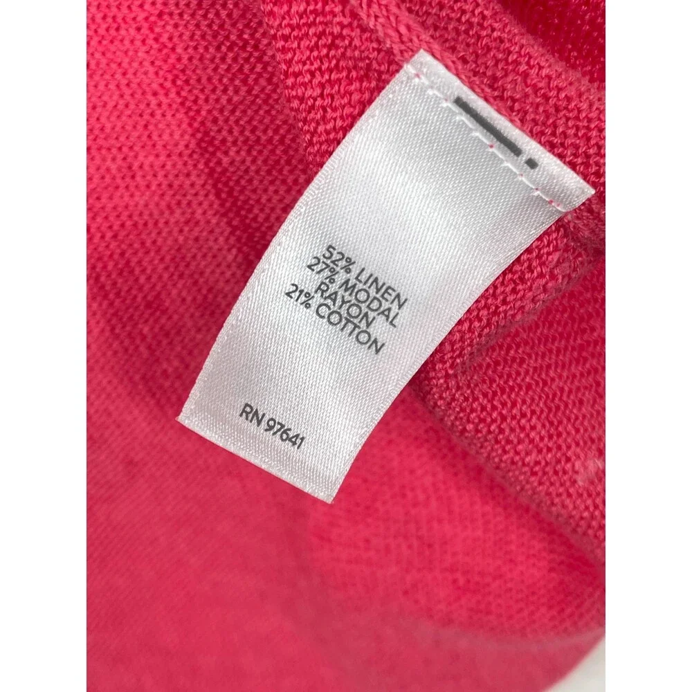 J. Jill Sweater Linen Blend Open Front Womens XS Pink Shrug Cardigan New NWT - Picture 10 of 11